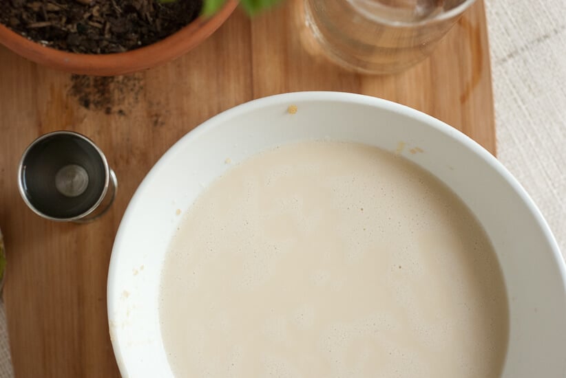 mint ice cream in the making