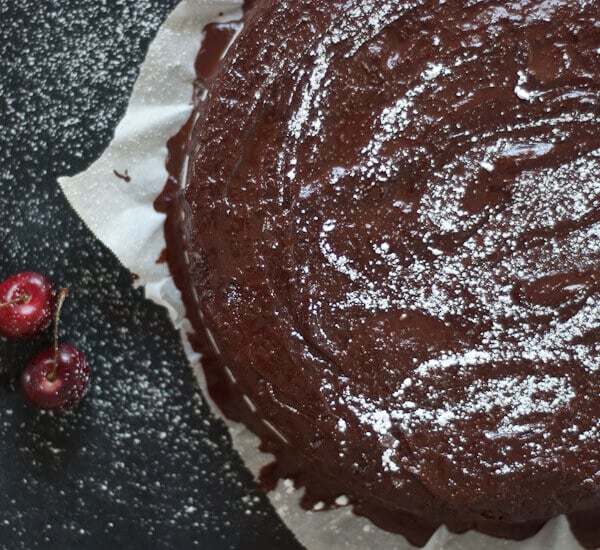 vegan cherry chocolate cake