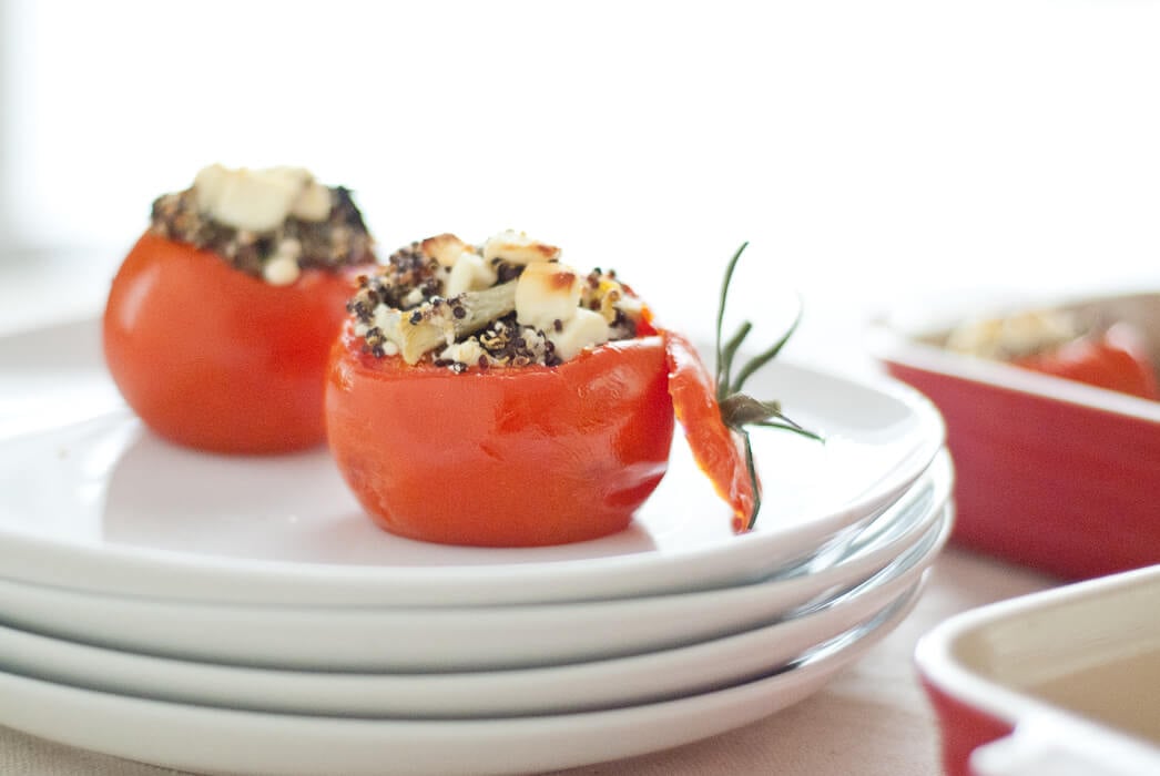 stuffed tomatoes with quinoa and feta stuffed tomatoes with quinoa and feta