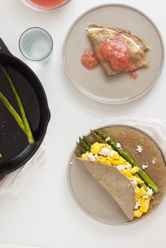 asparagus and goat cheese crepe