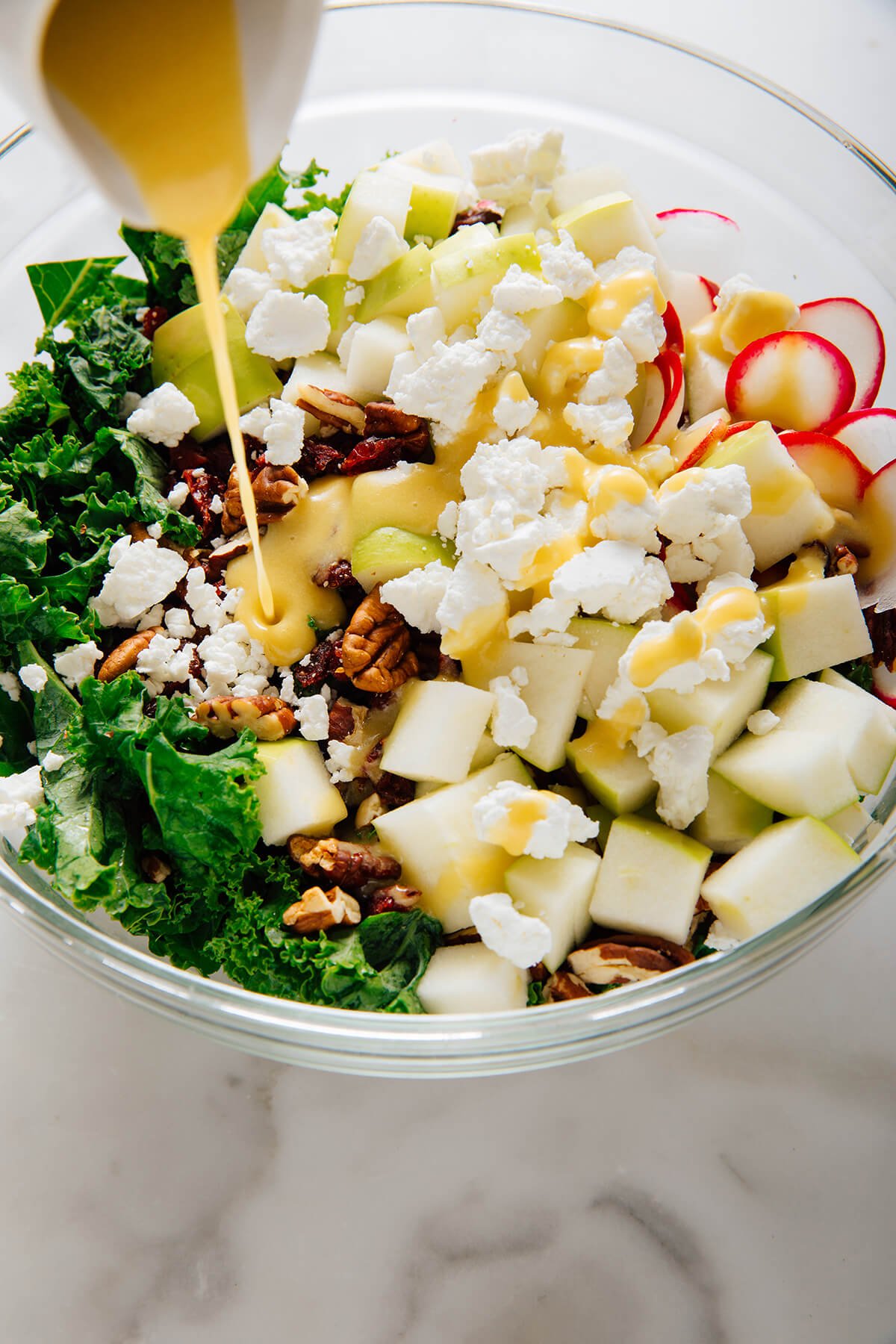 how to make kale salad with apples and pecans