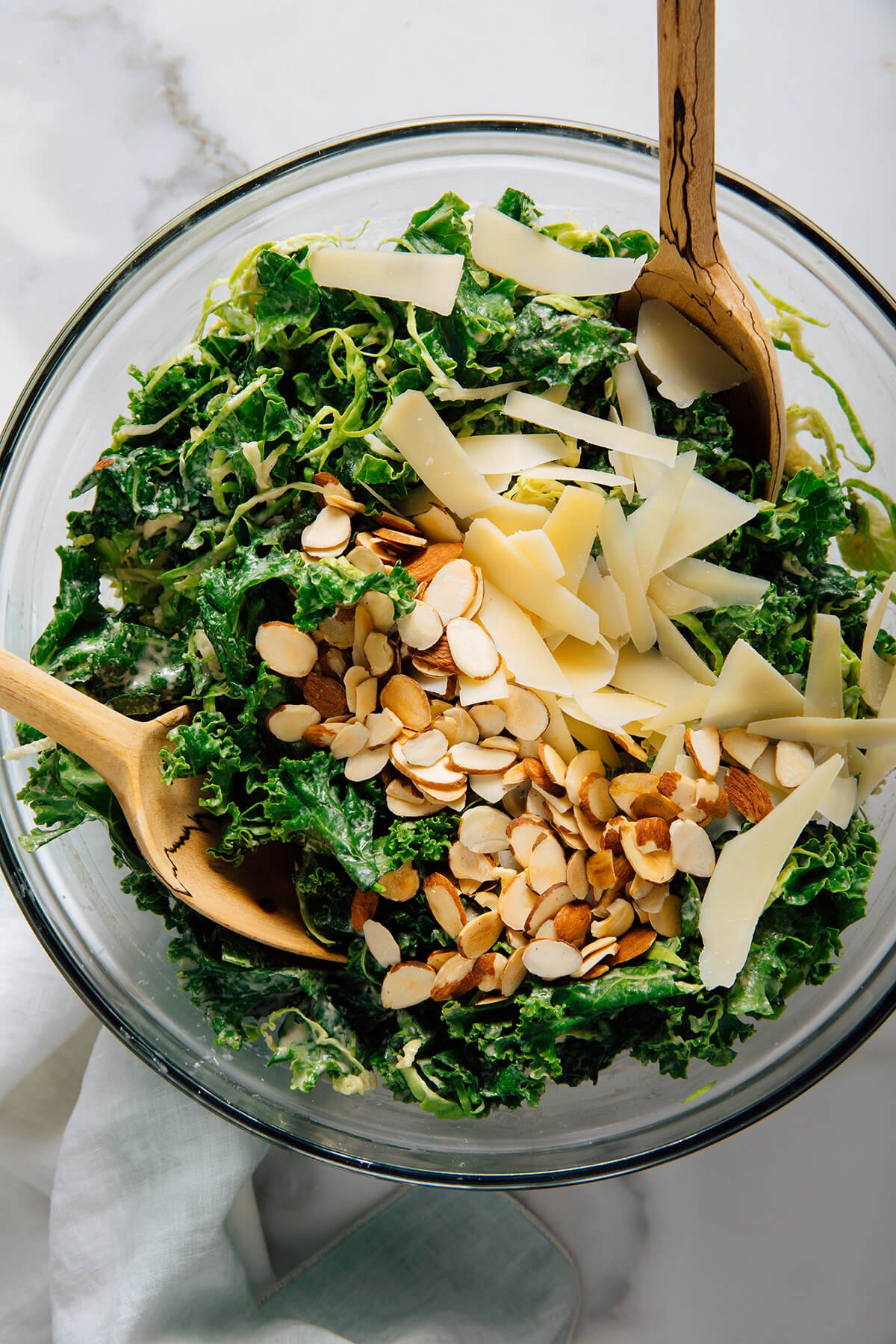 how to make kale and brussels sprouts salad
