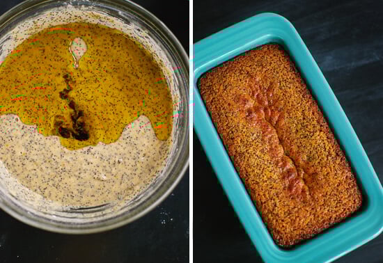orange poppy seed pound cake batter