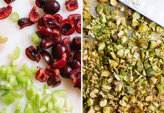 cherries, celery and pistachio