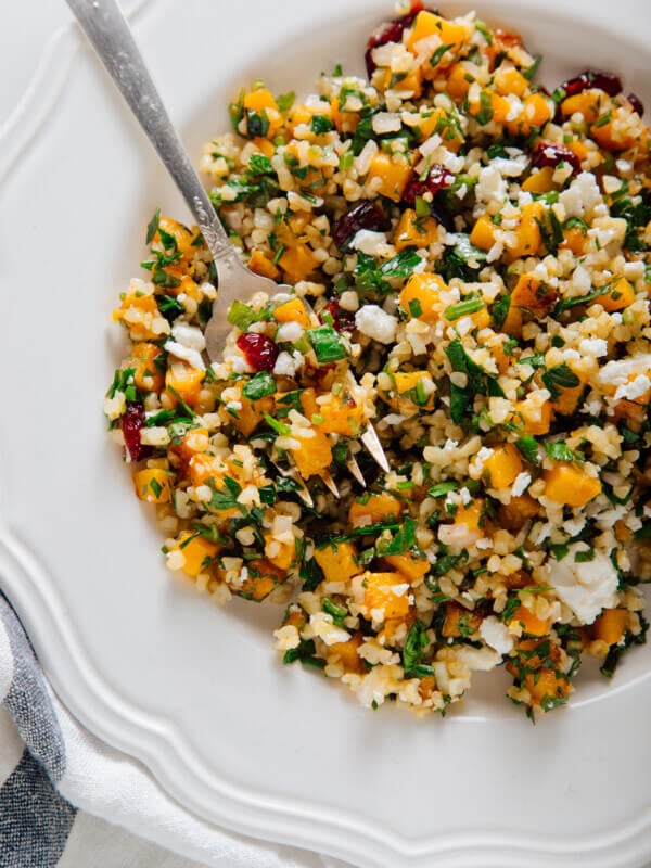 butternut tabbouleh on plate