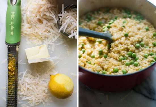 easy asparagus and pea risotto