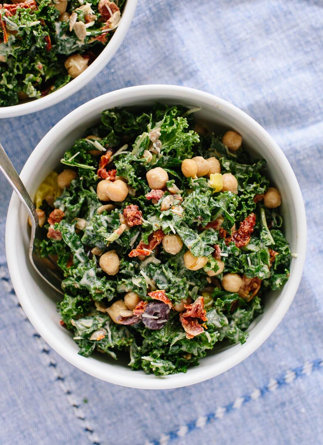 Get your greens with this healthy and satisfying Greek kale salad recipe - cookieandkate.com