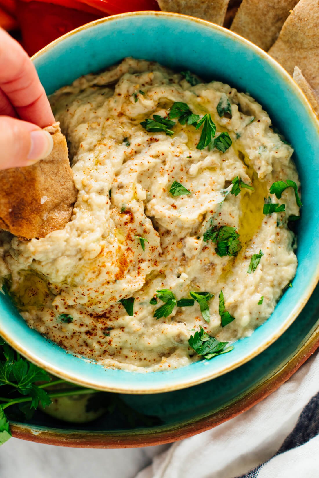 Delicious homemade baba ganoush (eggplant dip)—no food processor necessary!