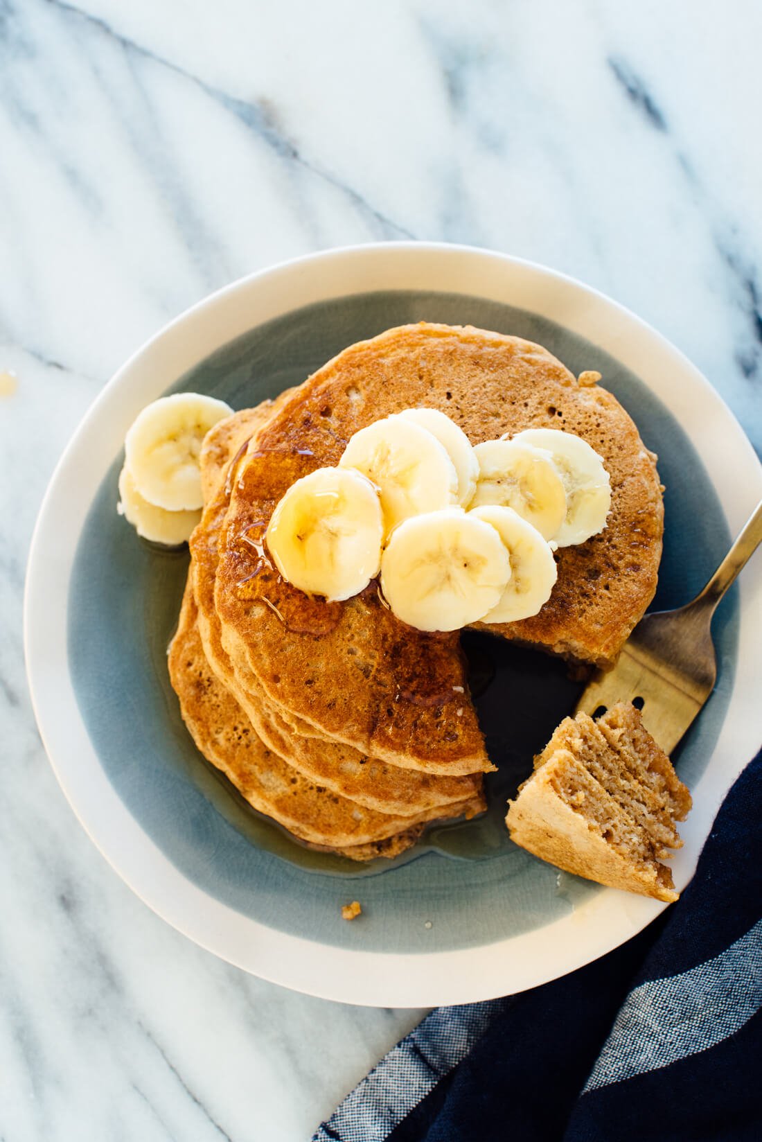 Absolutely delicious whole wheat pancakes recipe! I like mine with maple syrup and bananas on top.