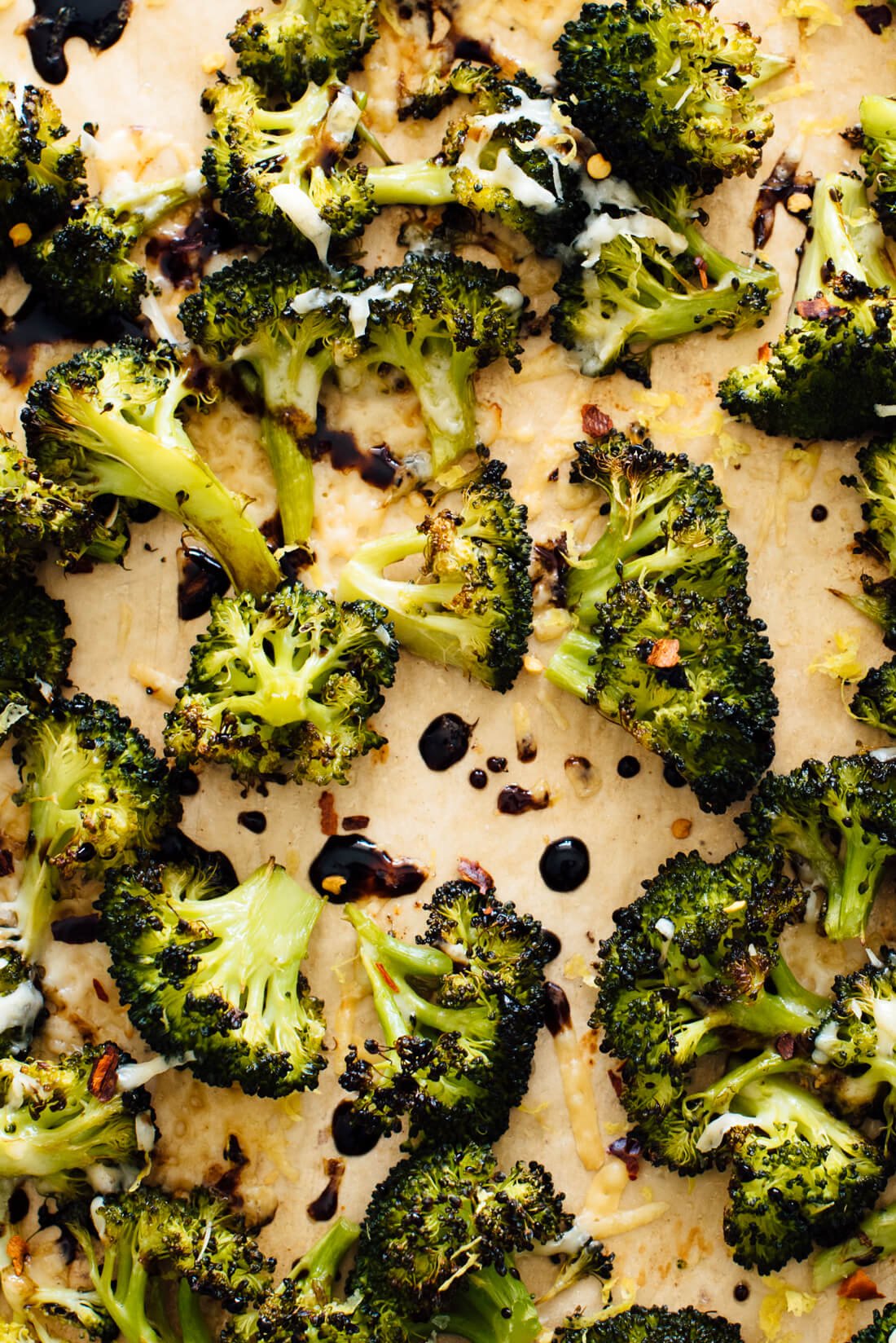 Parmesan roasted broccoli with balsamic vinegar