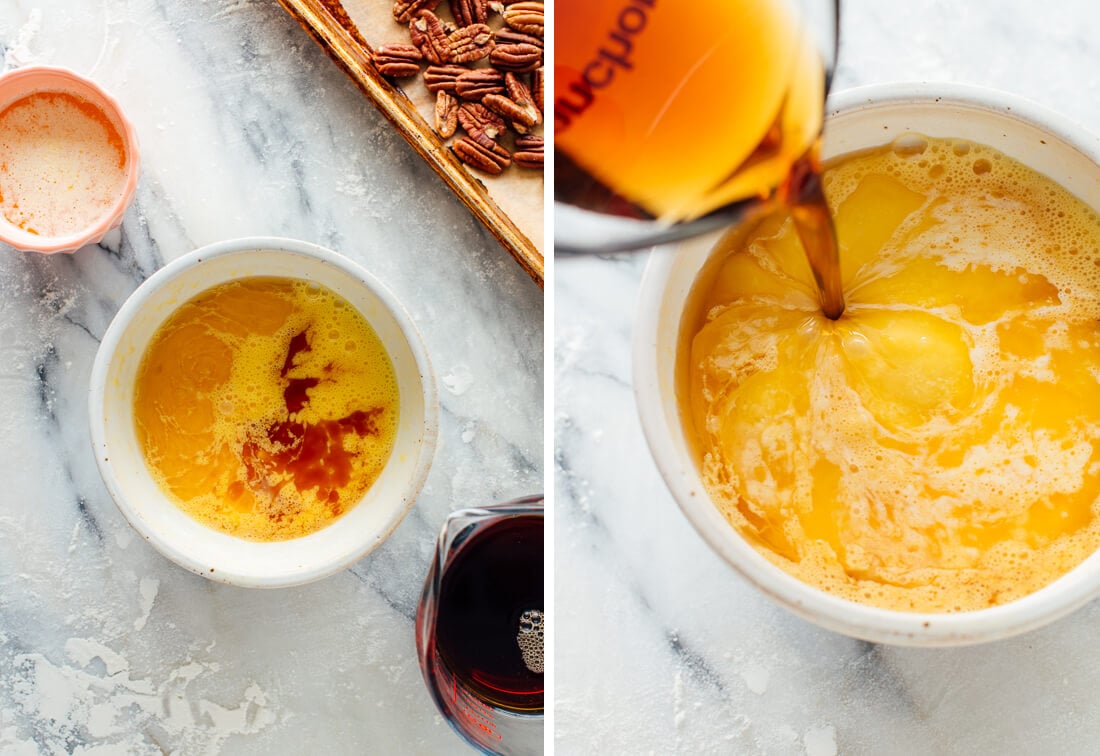 liquid measuring cups in use