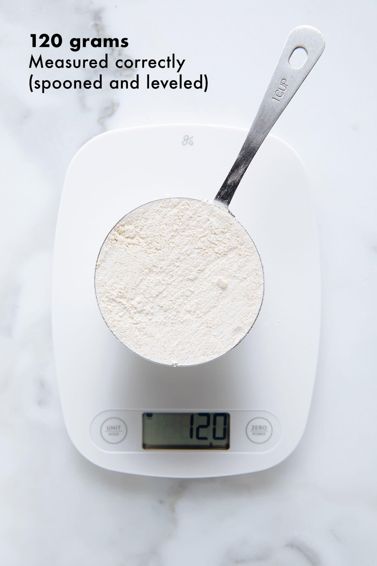 spooned and leveled flour weight