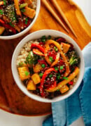 vegetable stir-fry in bowls