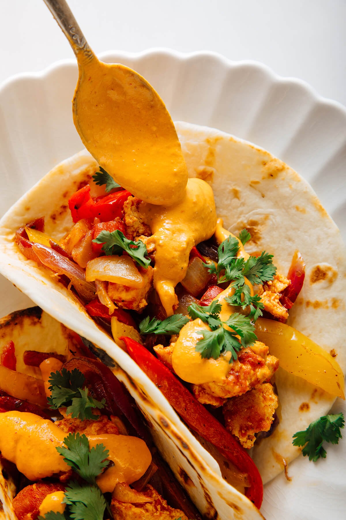 drizzling chipotle sauce